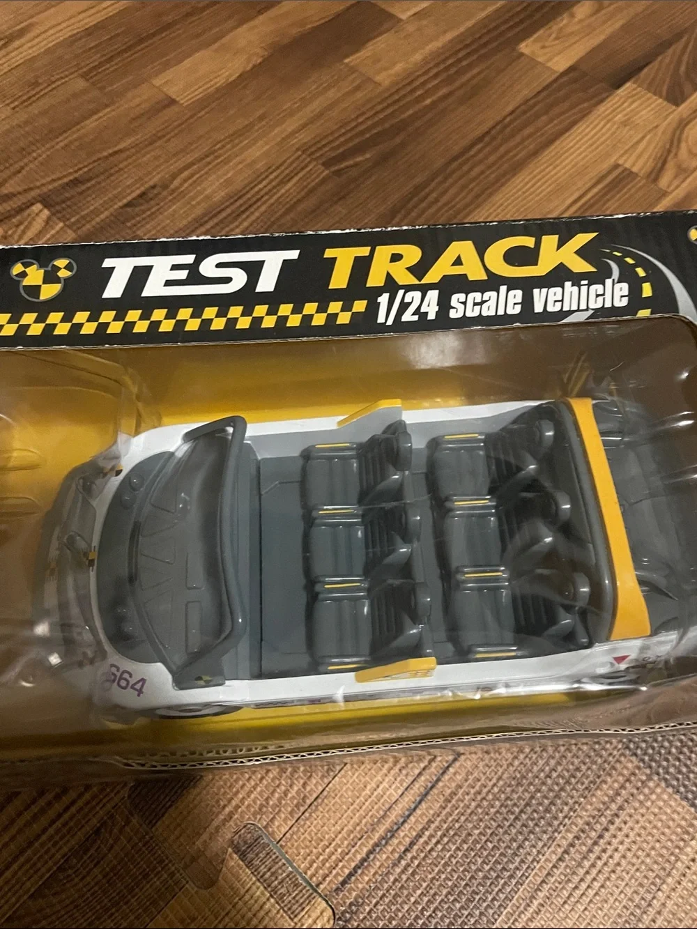 Disney Test Track White and Yellow 1/24 Toy Model Car